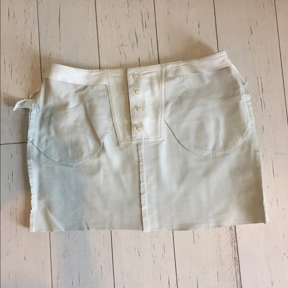 AJ-Armani Jeans eggshell Leather Mini Skirt - Picture 6 of 8